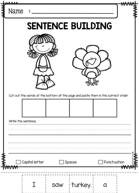 Sentence Construction Worksheets