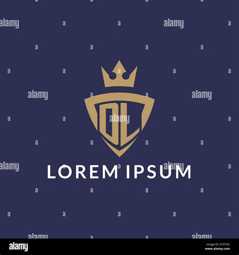 Dl Logo With Shield And Crown Monogram Initial Logo Style Vector File