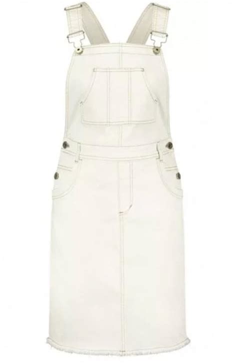 Taifun Off White Denim Dungaree Dress Dresses From Shirt Sleeves Uk