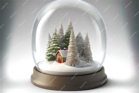 Premium Ai Image Isolated Real Glass Christmas Snow Globe Ornaments