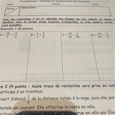 Pour cet exercice détaille les étapes de tes calculs et donne le