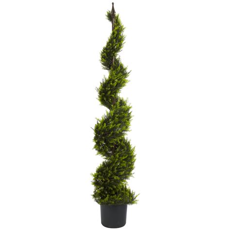 Foot Cypress Spiral Topiary With Finial Potted