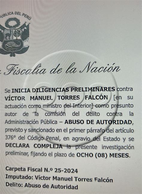 Fiscalía Inicia Diligencias Preliminares Contra Ministro Del Interior