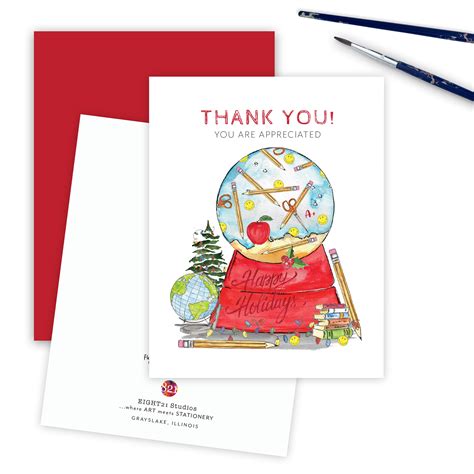 Teacher Appreciation Holiday Card, Christmas Greeting Card – Greenstar ...