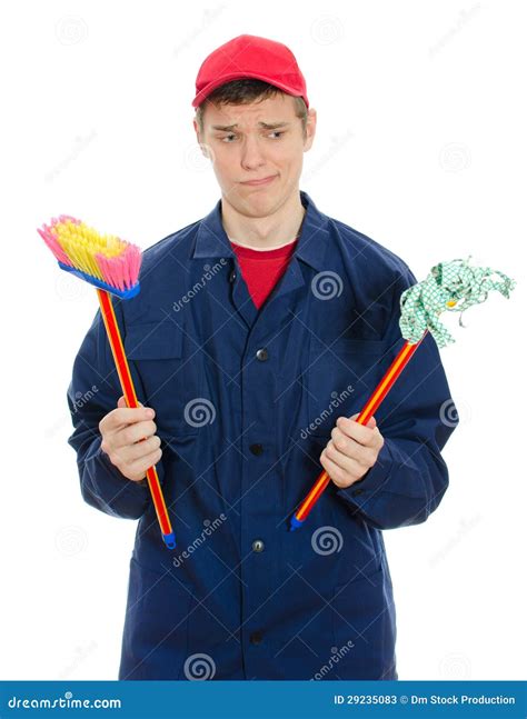 Young Male Cleaner Stock Image Image Of Inside Housekeeping 29235083