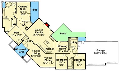 Spacious One-Story House Plan for a Corner Lot - 72968DA ...