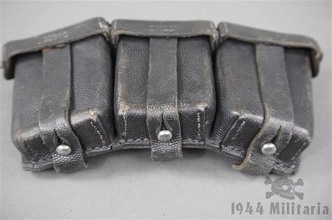 Original German Wwii K Leather Ammo Pouch Set With Matching Rbnr