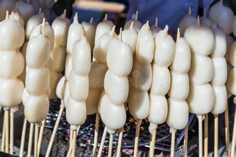 Charcoal Grilled Dango, Traditional Japanese Sweet Stock Photo - Image ...