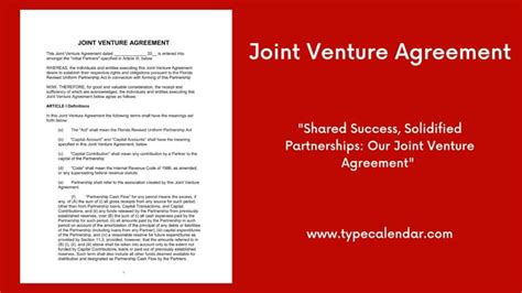 Free Printable Joint Venture Agreement Templates Pdf Word Real