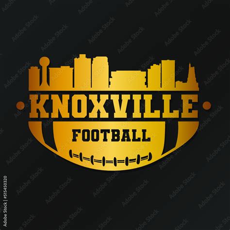 Knoxville, TN, USA American Football Gold Skyline City Silhouette ...