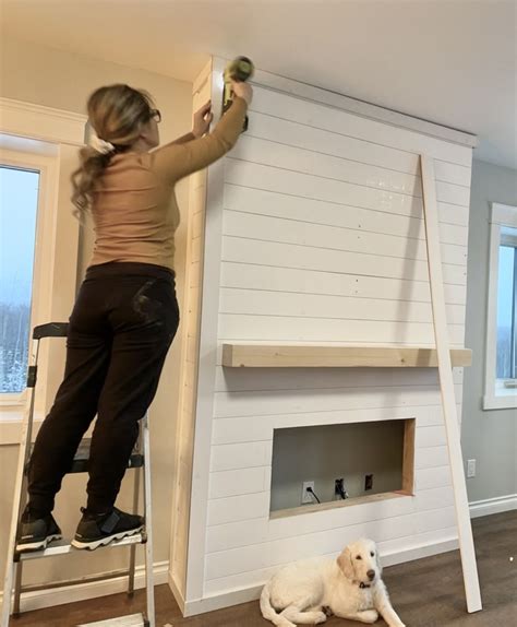 Easiest Shiplap Fireplace Tutorial With Free Plans And Video Shiplap Fireplace Electric