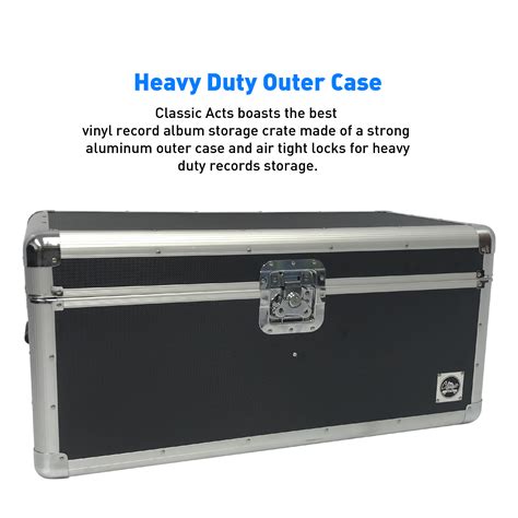 Classic Acts Vinyl Record Album Storage Case Aluminum Lp Record Player Crates For Records