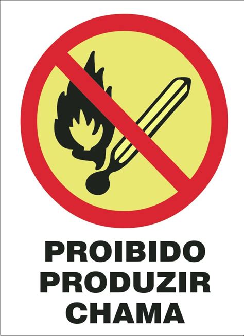 Placa De Proibido Produzir Chama Placasshop