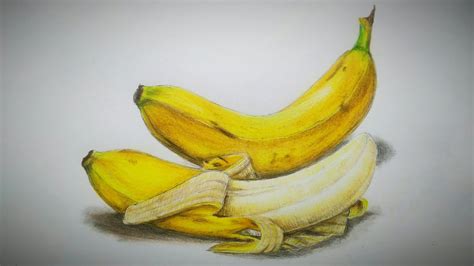 Banana And Peeled Banana Drawing And Coloring Tutorial How To Draw And