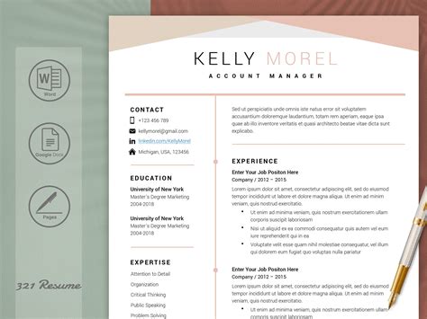 Colorful Resume Template. Creative Resume Template for Word, Google ...