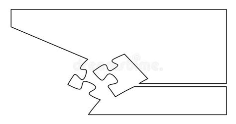 Continuous Line Drawing Of One Puzzle Piece Connecting To Other Puzzle