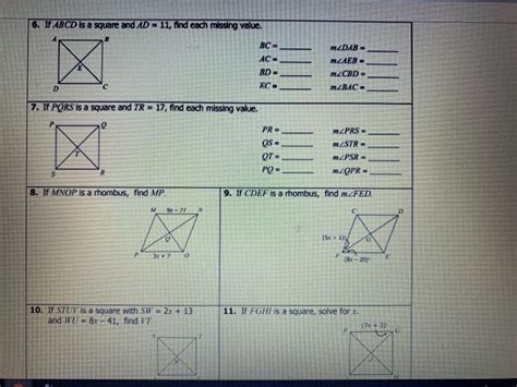 Solved Directions Each Quadrilateral Below Is A Rhombus Chegg