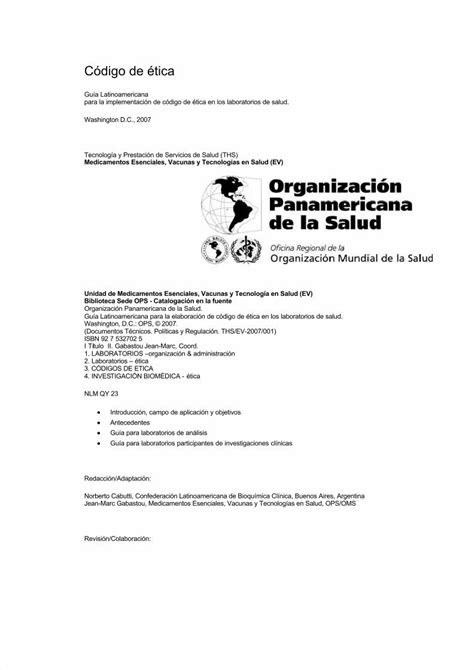 PDF Codigo de etica bioquímico DOKUMEN TIPS