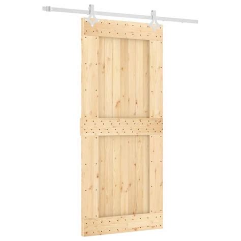 Dbaiyi Ddis Porte Coulissante Et Kit De Quincaillerie 90x210 Cm Pin