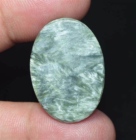 Cts Natural Russian Seraphinite Oval Cabochon Loose Gems For