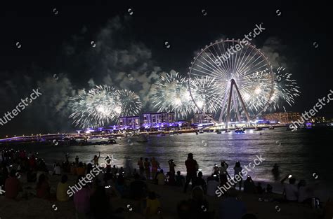 Fireworks Light Sky Above Ain Dubai Editorial Stock Photo - Stock Image ...