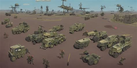 Krea Ai Military Vehicles On A Battlefield By Goro Fujita