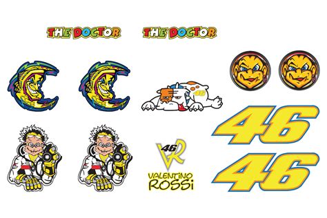 Sticker Set I Valentino Rossilaminated Full Color Printready To Use