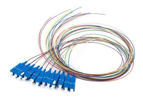 12 Color Coded SC Fiber Pigtails Single Mode OS2 0 9mm