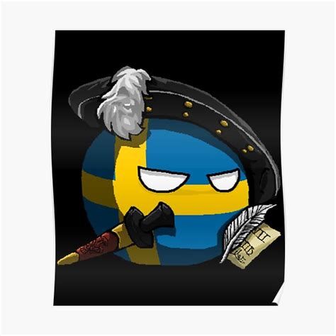 Swedenball Countryball Poster For Sale By Robinsonbevis Redbubble