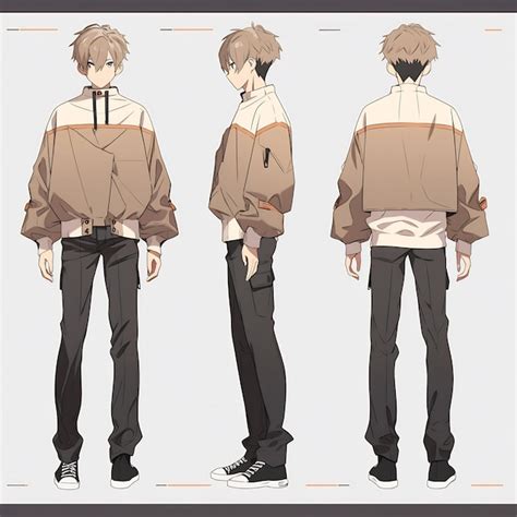 Premium AI Image | Trendy Anime Boy Character Turnaround Concept Art ...