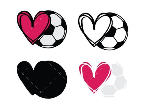 Soccer Ball With Heart Svg Pdf Gameday Svg Soccer Ball Svg Cut Files