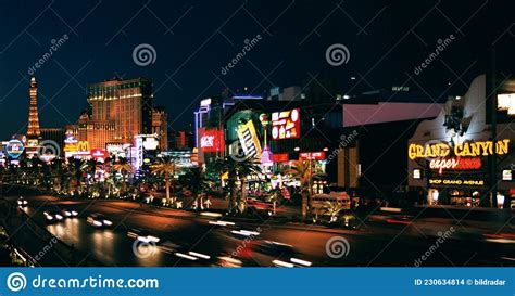 Las Vegas Boulevard at Night, Nevada Editorial Stock Image - Image of ...