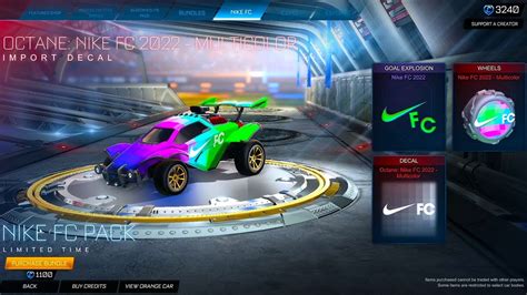 Showcasing New Nike Fc Bundle Pack Rocket League Showcase