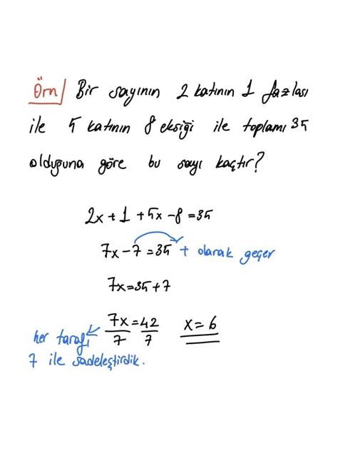 Denklem Kurma Problemleri Sayı Problemleri Ders Notları Kunduz Kunduz