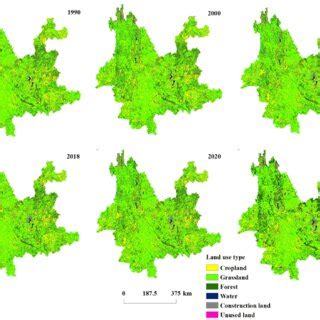 Spatial Distribution Of Land Use Types In Yunnan Province