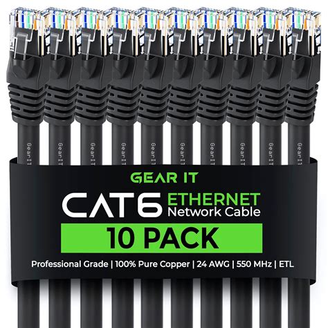 Gearit Cat 6 Ethernet Cable 15 Ft 10 Pack Cat6 Patch Cable Cat 6 Patch Cable