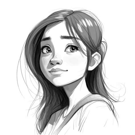 Premium Ai Image Girl Face Sketch Photo