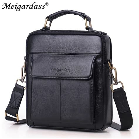 Meigardass Genuine Leather Mens Bag Business Shoulder Crossbody Bags