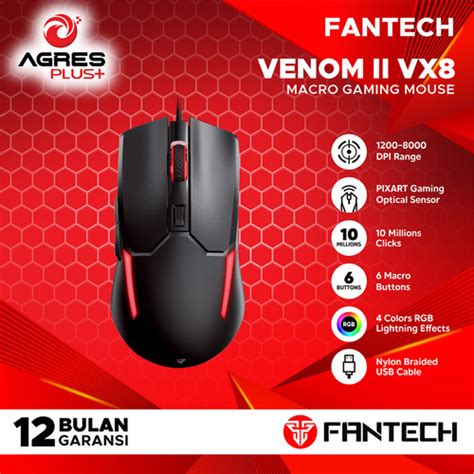 Jual Fantech Venom Ii Vx Mouse Gaming Macro Rgb Dpi Jakarta