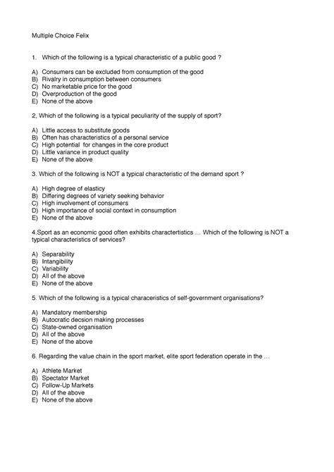 Smk Multiple Choice Altklausur Multiple Choice Felix Which Of The