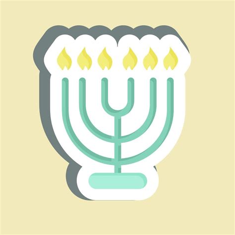 Sticker Menorah Suitable For House Symbol Simple Design Editable