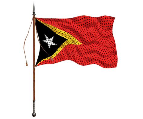 Fondo De La Bandera Nacional De Timor Oriental Con La Bandera O De