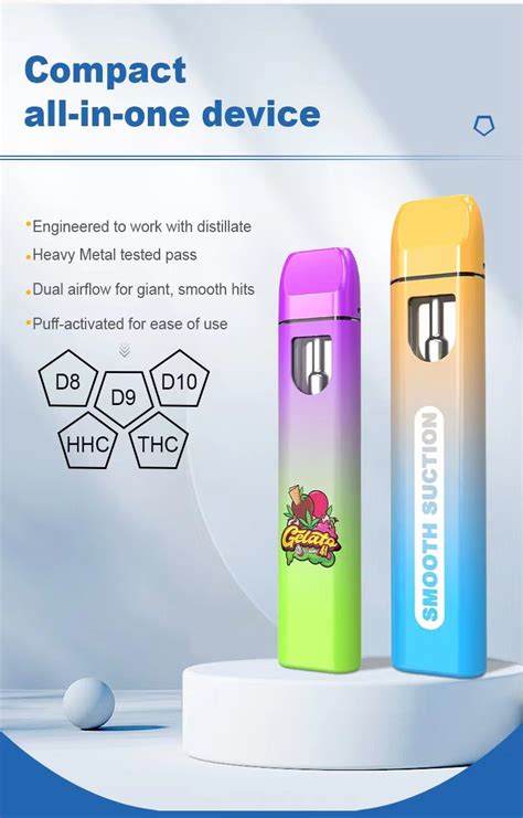 China Thick Hhc D8 D9 Distillate Disposable Pen Custom 1ml 2ml Ceramic