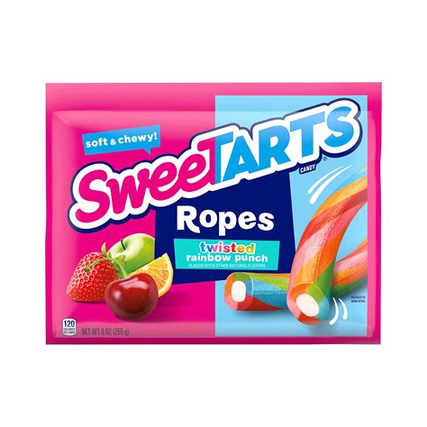 SweeTARTS Ropes, Twisted Rainbow Punch Candy, 9 Ounce Pouch Twisted Rainbow Punch 9oz BB 07.24 ...