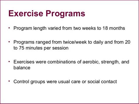 Exercise Programs: Nursing Home Exercise Programs