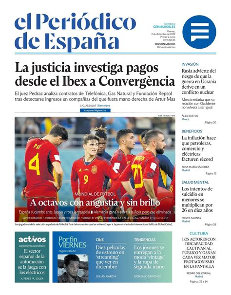 El PeriÓdico De EspaÑa De Hoy Viernes 2 De Diciembre De 2022