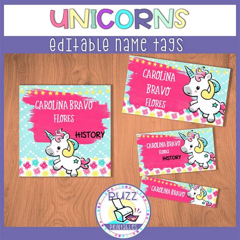 Editable Name Tags or Labels - Unicorn Theme Classroom Decor | Teaching ...