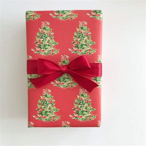 Wrapping Paper Oh Christmas Tree Pink Gift Wrap Birthday Etsy