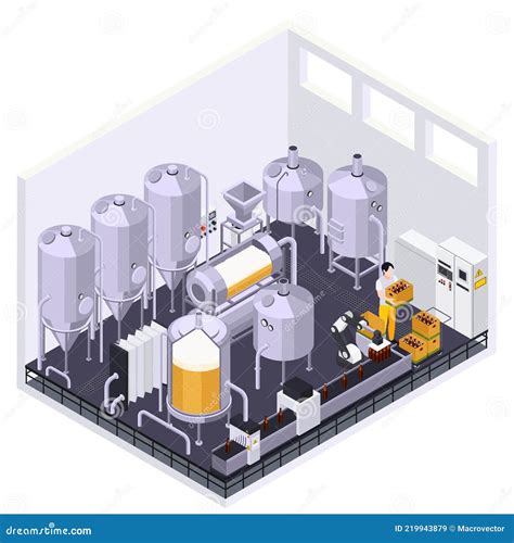 Brewery Department Isometric Composition Stock Vector Illustration Of