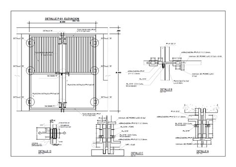 Detalle Puerta Metalica En AutoCAD Librería CAD